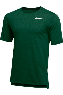 NIKE HYPER DRY SHORT SLEEVE BREATHE TOP AO7580 DARK GREEN Heather