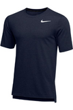 NIKE HYPER DRY SHORT SLEEVE BREATHE TOP AO7580 NAVY HEATHER