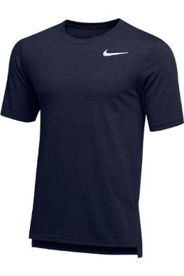 NIKE HYPER DRY SHORT SLEEVE BREATHE TOP AO7580 NAVY HEATHER